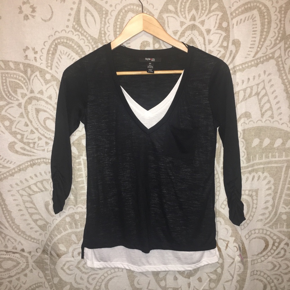 Black and White Blouse